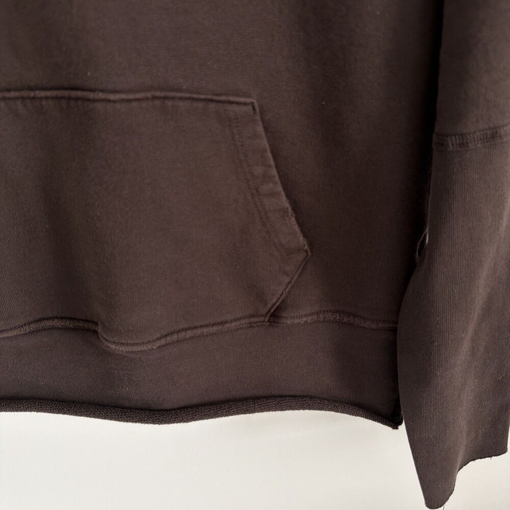 Nili Lotan Womens XS Janie Hoodie Brown Distressed Pullover Luxe Athleisure USA - Picture 12 of 14
